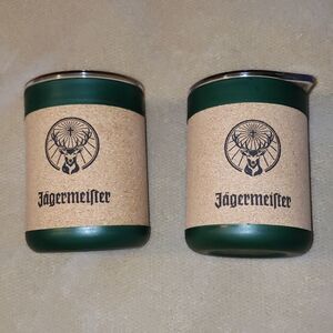2‎ Jagermeister Cork Tumblers with Lids 10fl.oz.